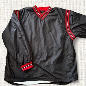 Eastbay Men’s XL Pullover Windbreaker Warm-Up Jacket Black Red